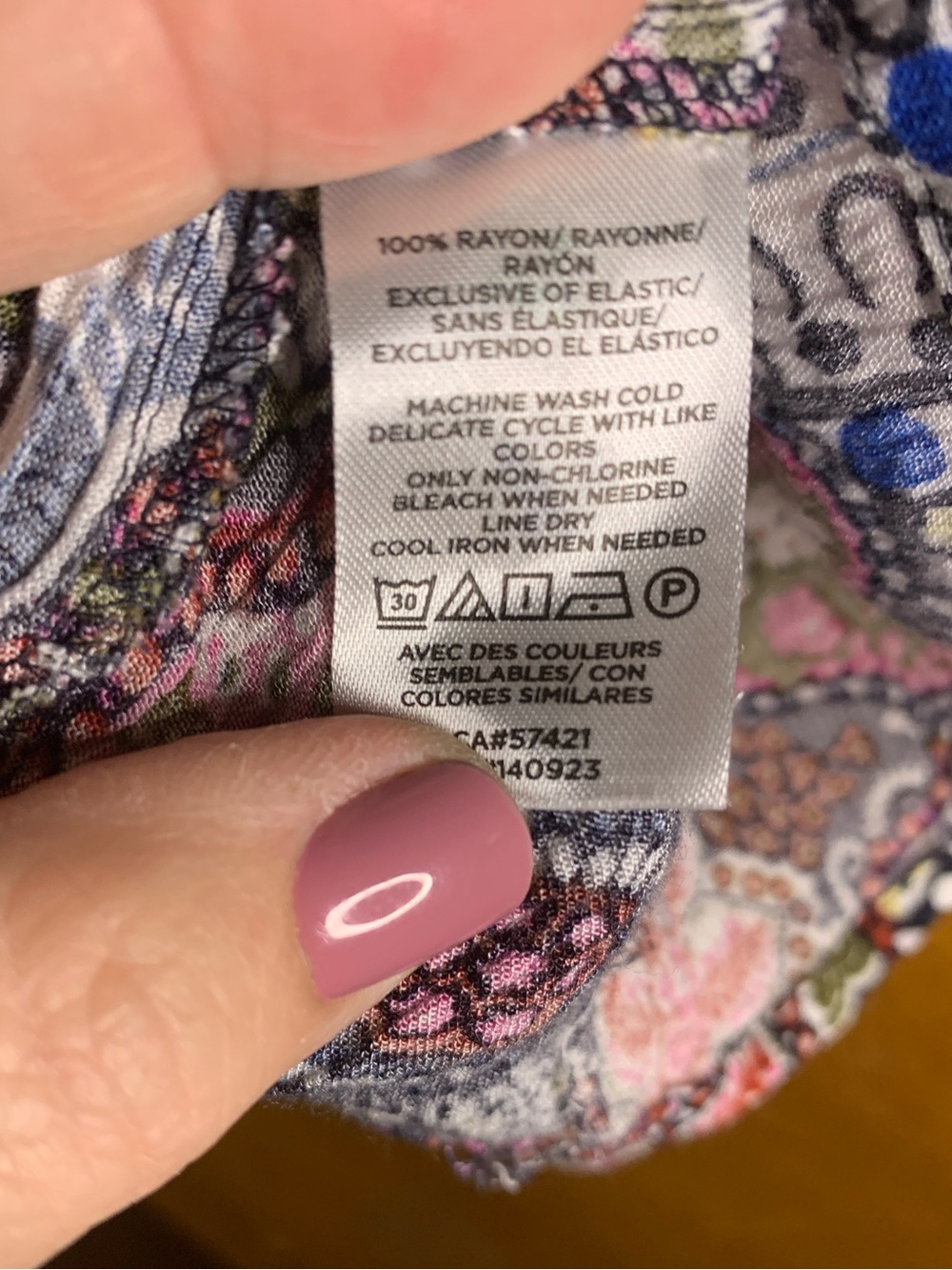 LOFT Multi-Color Patchwork Smocked Yoke Top - Picture 5 of 7
